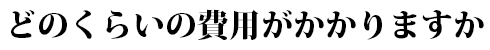 どのくらいの費用がかかりますか